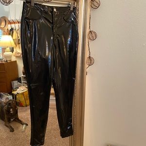 Vinyl high waisted skinny pants